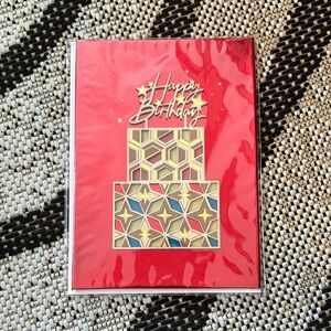 🆕Papyrus Laser-Cut Wood Birthday Greeting Card